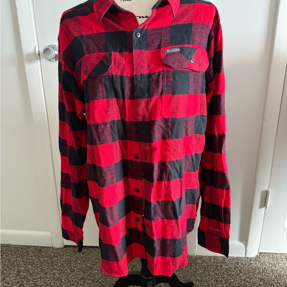 Columbia Red and Black Checkered Men's Shirt